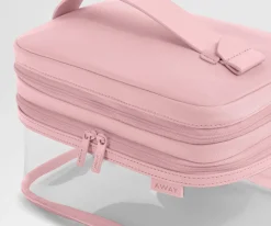 Clear Cosmetic Case in Blush Pink