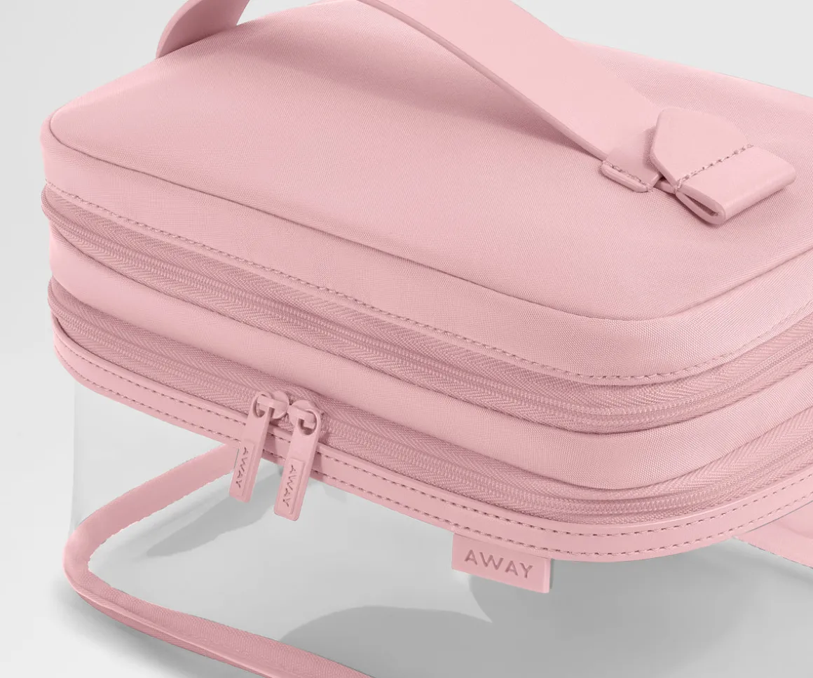 Clear Cosmetic Case in Blush Pink