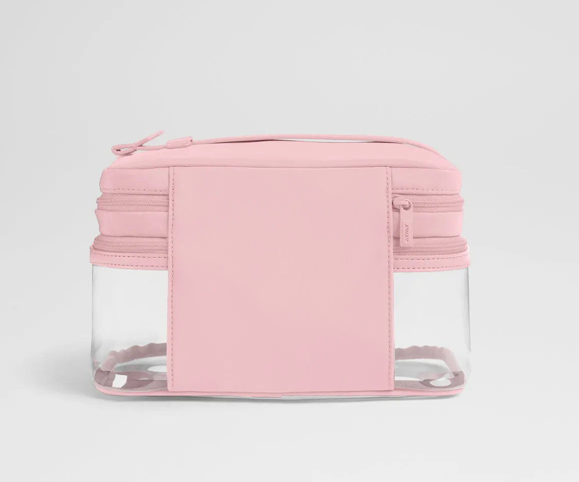 Clear Cosmetic Case in Blush Pink