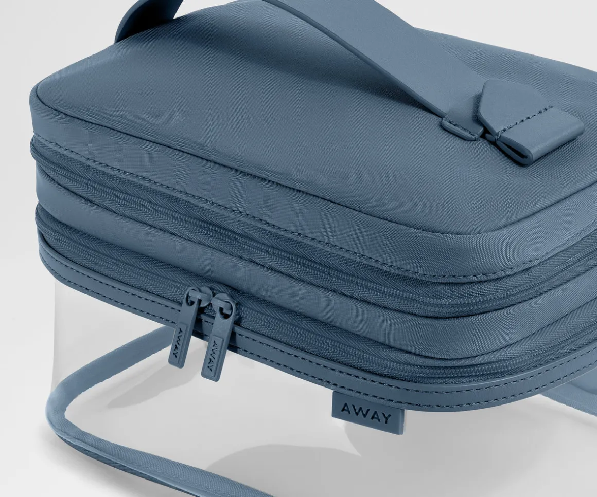 Clear Cosmetic Case in Coast Blue