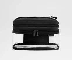 Clear Cosmetic Case in Jet Black