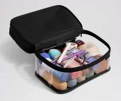 Clear Cosmetic Case in Jet Black