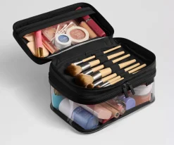 Clear Cosmetic Case in Jet Black