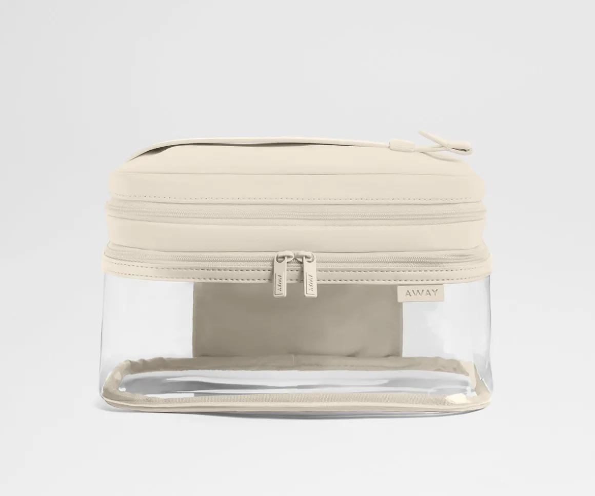 Clear Cosmetic Case in Salt White