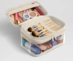 Clear Cosmetic Case in Salt White