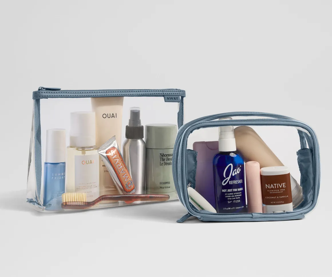 Clear Pouch Set in Coast Blue