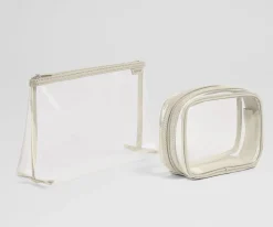 Clear Pouch Set in Salt White