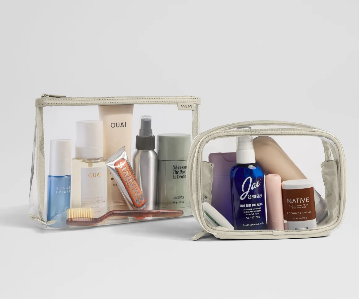 Clear Pouch Set in Salt White