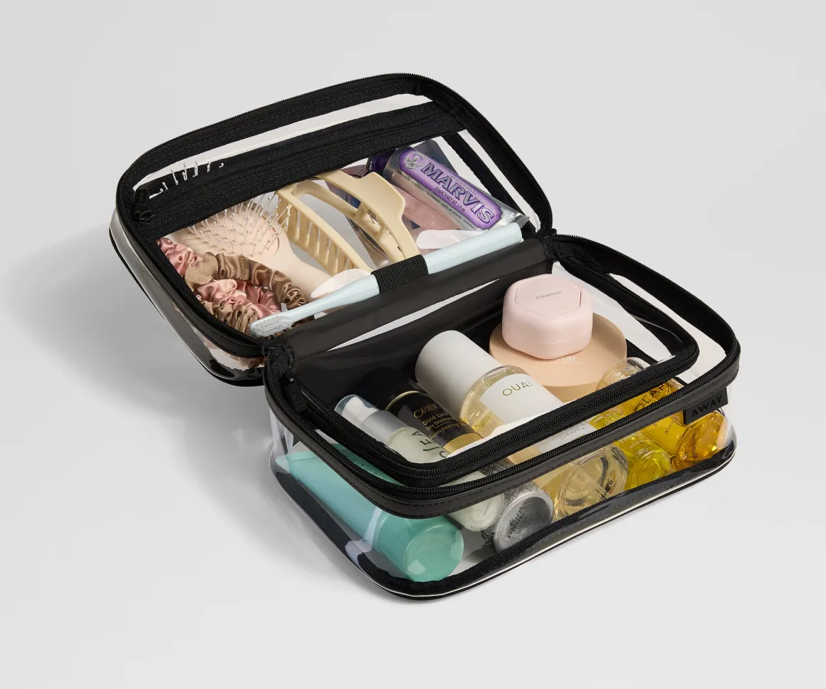 Clear Toiletry Bag in Jet Black