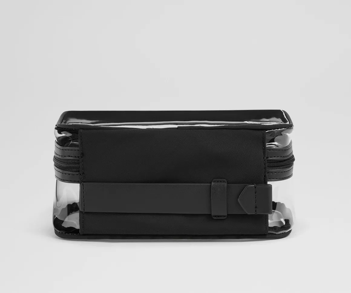 Clear Toiletry Bag in Jet Black