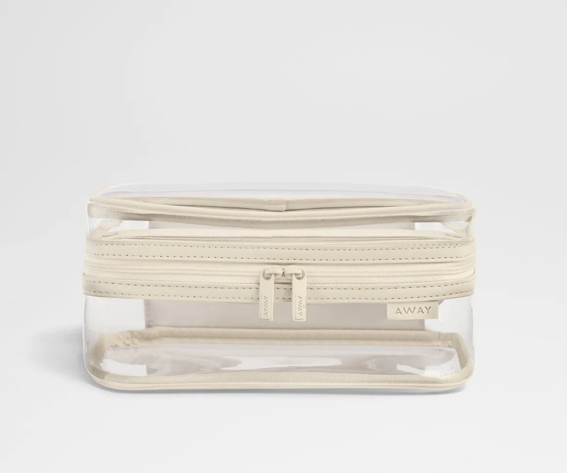 Clear Toiletry Bag in Salt White