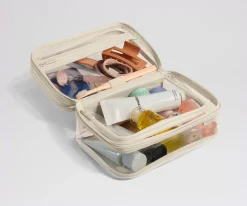 Clear Toiletry Bag in Salt White