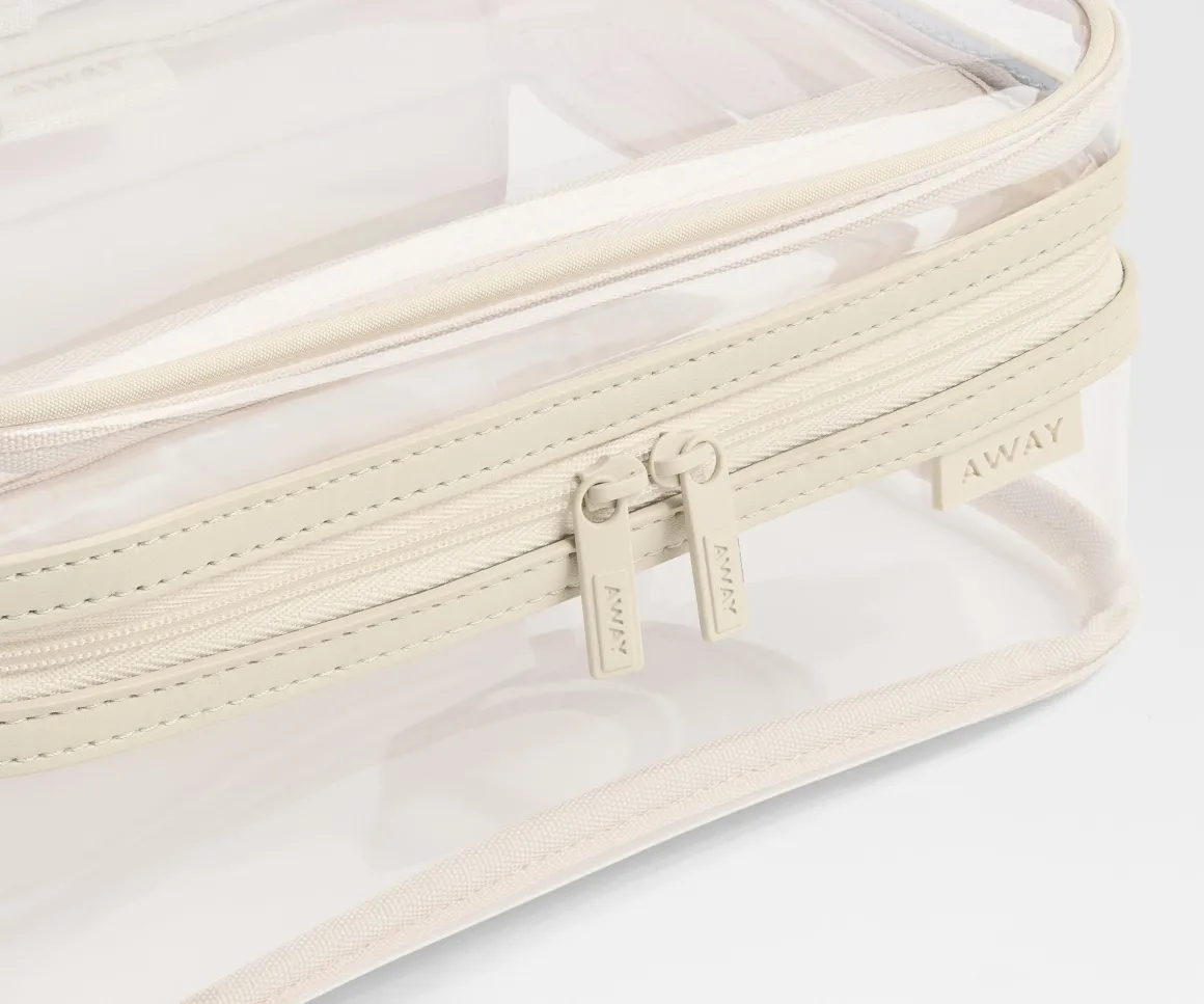 Clear Toiletry Bag in Salt White
