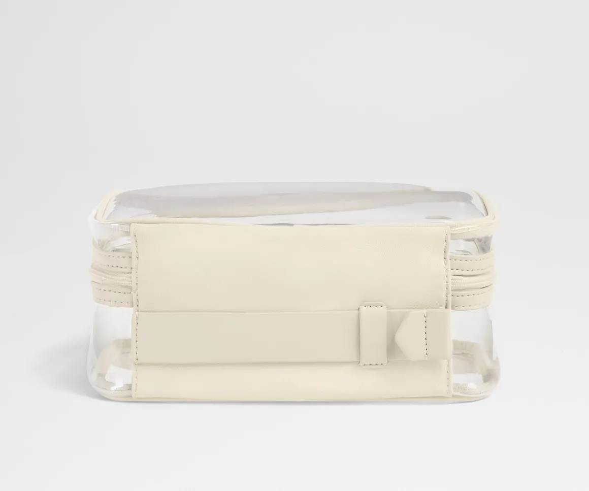 Clear Toiletry Bag in Salt White