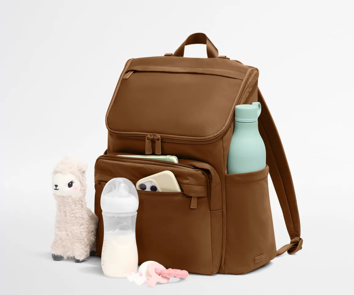 Featherlight Diaper Backpack in Amaro Brown