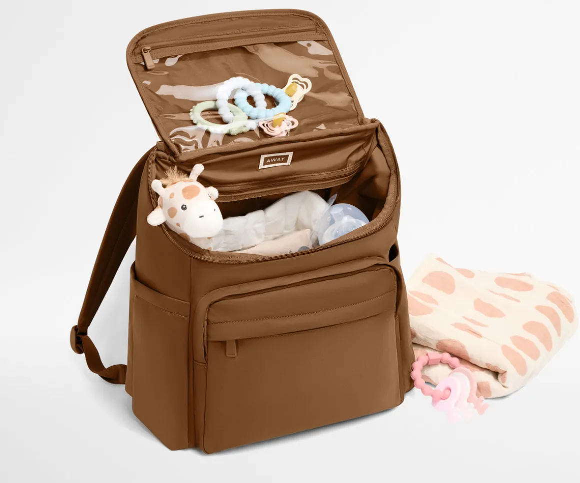 Featherlight Diaper Backpack in Amaro Brown