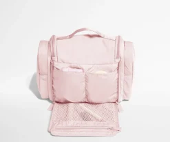 Featherlight Hanging Travel Vanity in Blush Pink