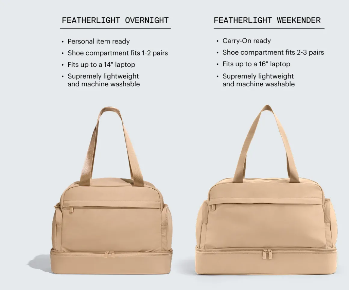 Featherlight Overnight Bag in Camel Brown