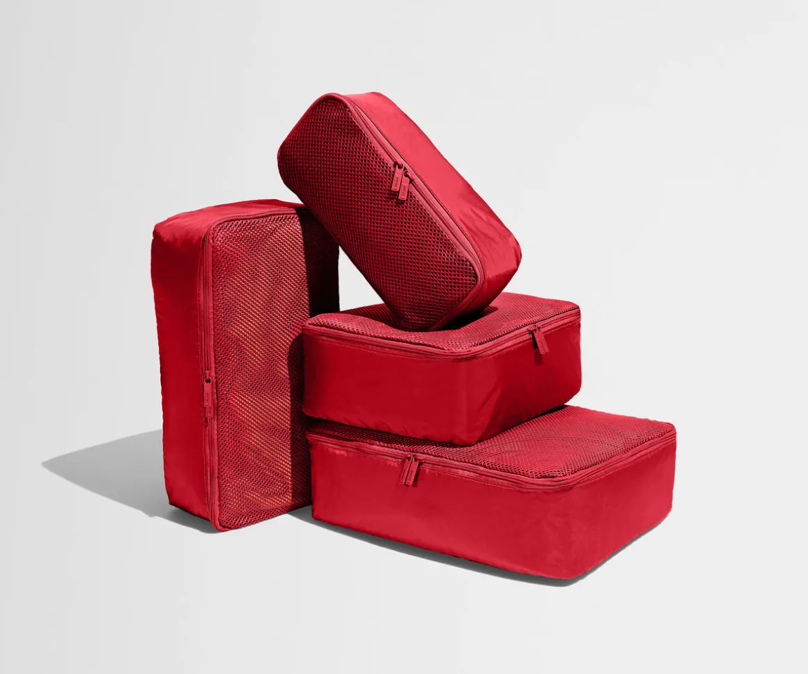 Insider Packing Cubes (Set of 4) in Cherry Red