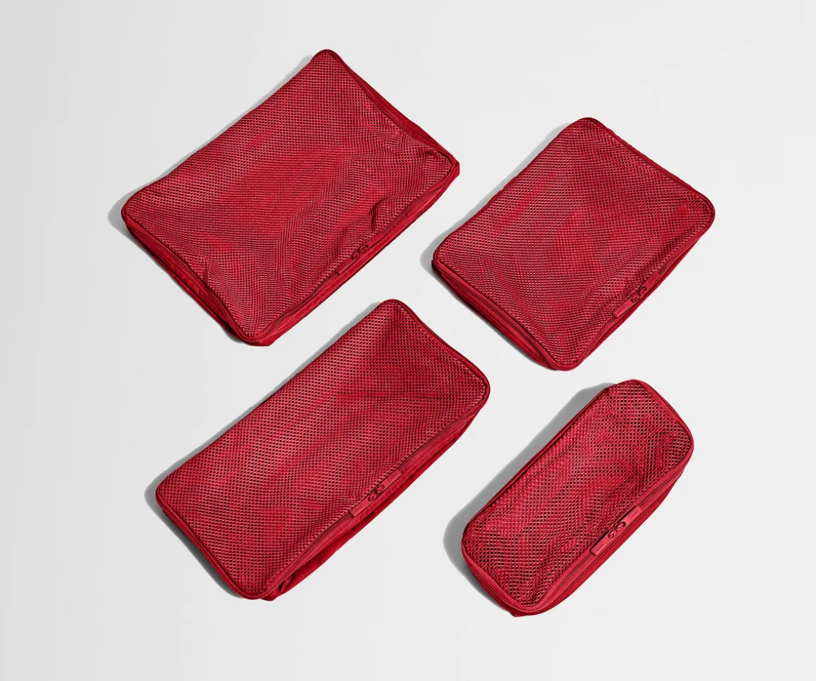 Insider Packing Cubes (Set of 4) in Cherry Red