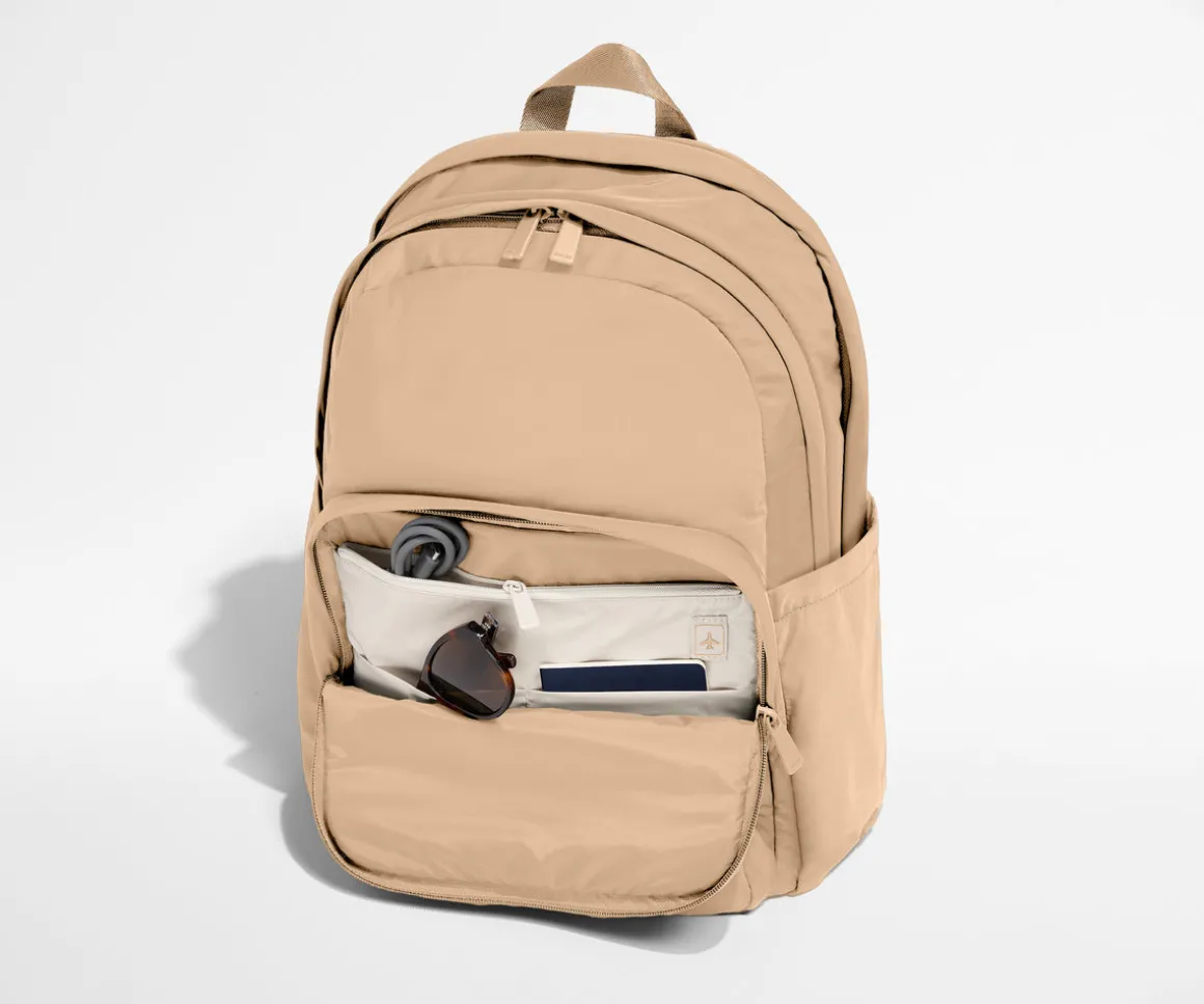 Large Featherlight Backpack in Camel Brown