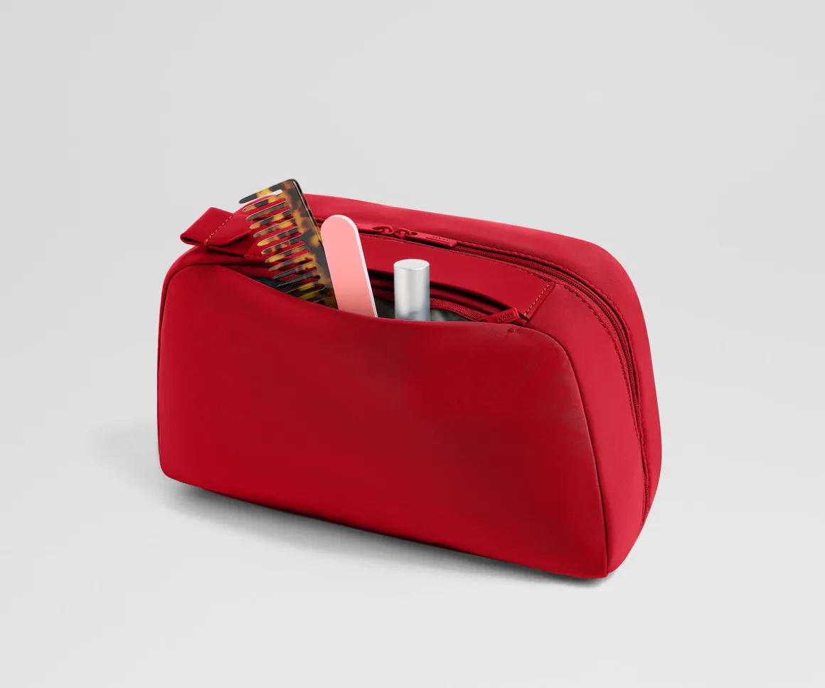 Large Toiletry Bag in Cherry Red