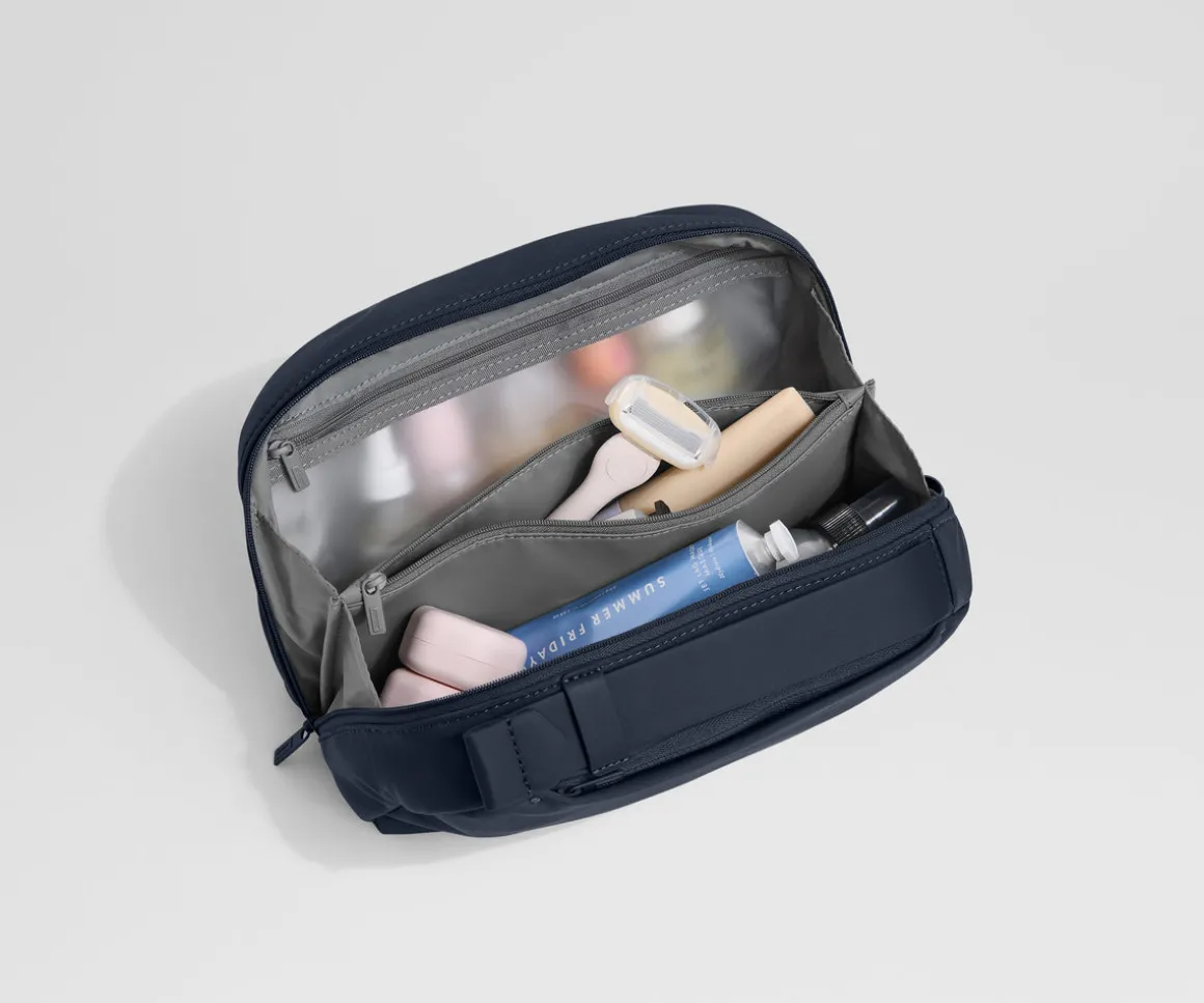 Large Toiletry Bag in Navy Blue