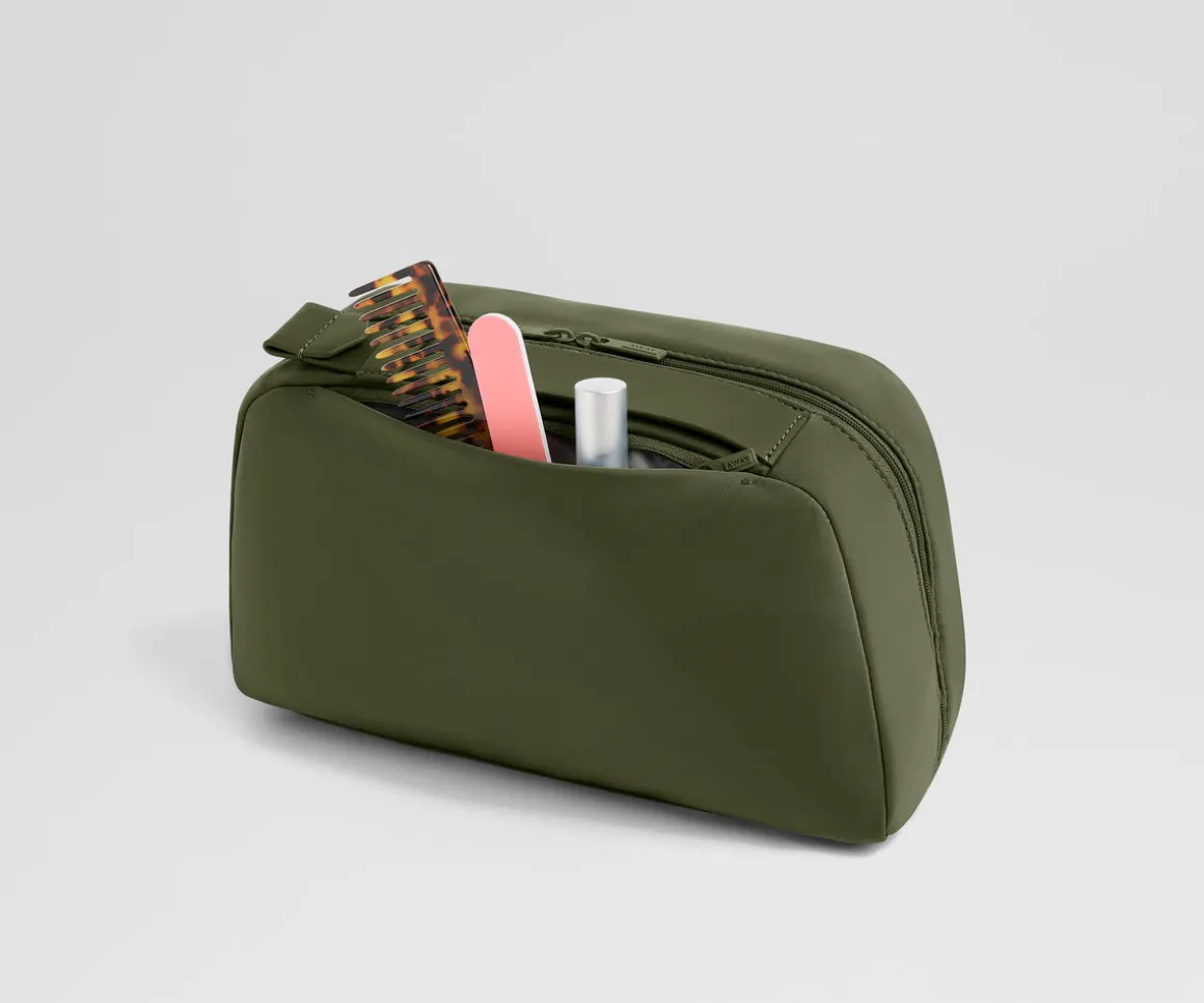 Large Toiletry Bag in Olive Green
