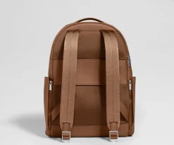 Leather Backpack in Saddle Brown