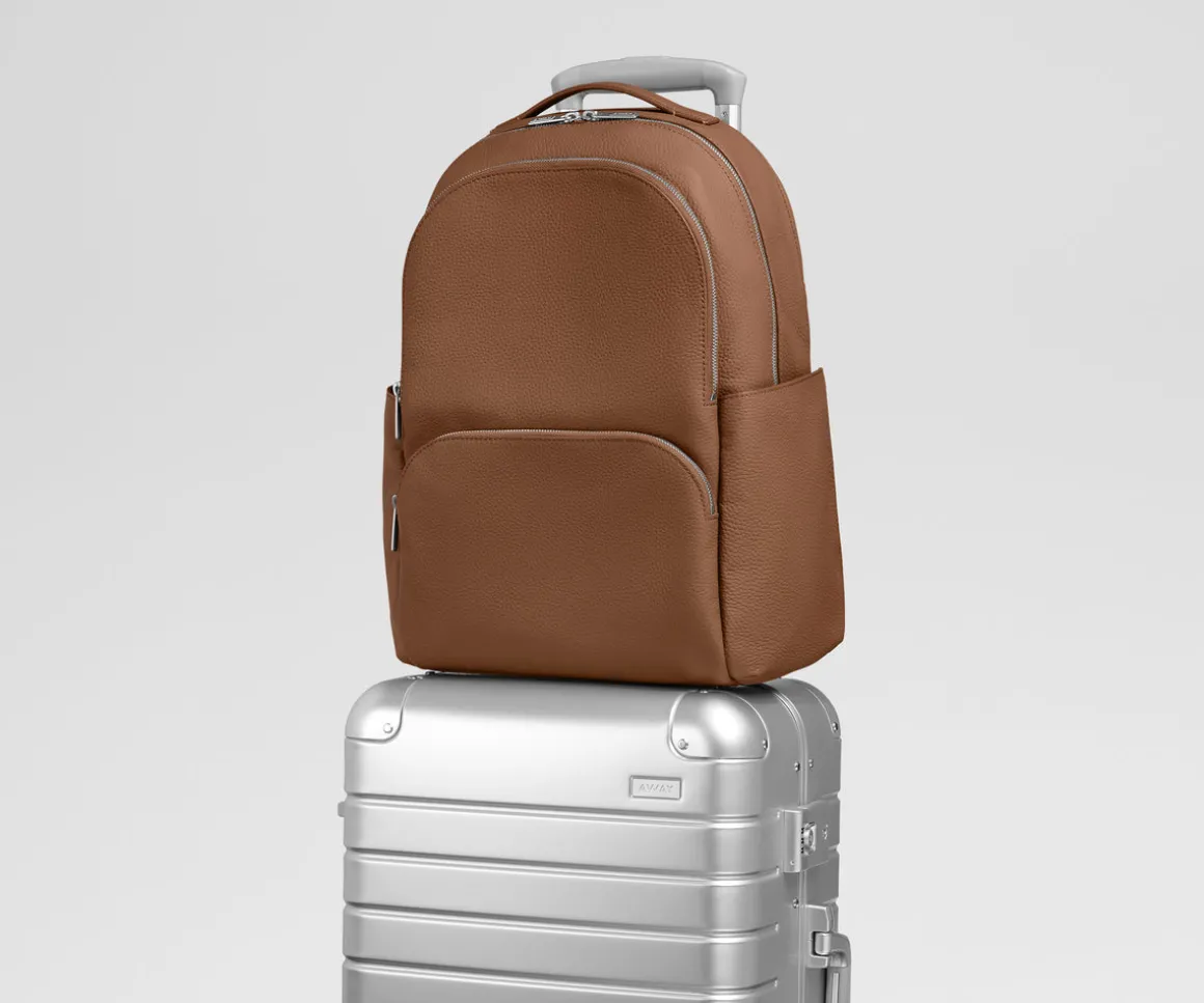 Leather Backpack in Saddle Brown