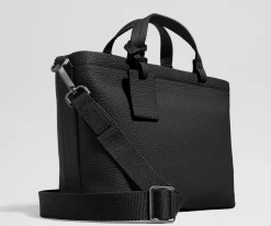 Leather Crossbody in Jet Black