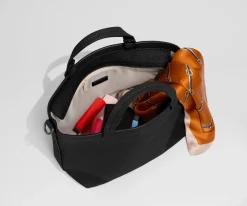 Leather Crossbody in Jet Black