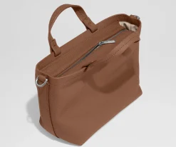 Leather Crossbody in Saddle Brown