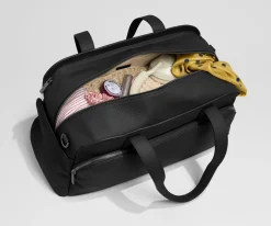 Leather Duffle in Jet Black