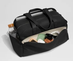 Leather Duffle in Jet Black