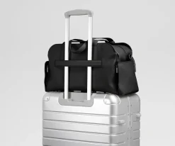 Leather Duffle in Jet Black
