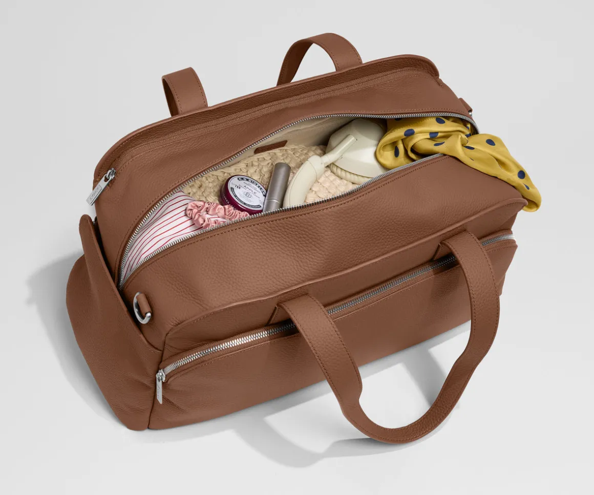 Leather Duffle in Saddle Brown