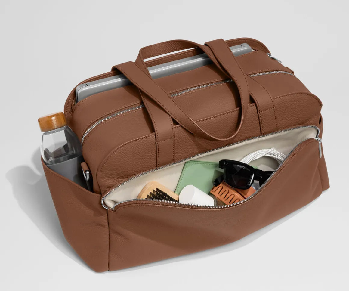 Leather Duffle in Saddle Brown
