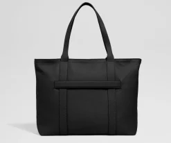 Leather Tote in Jet Black