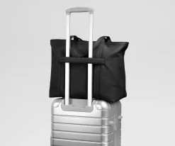 Leather Tote in Jet Black