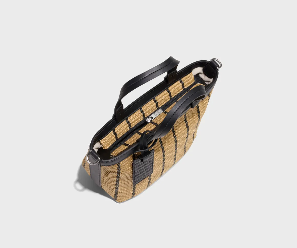 Mini Riviera Straw Tote in Black Seagrass