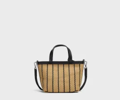 Mini Riviera Straw Tote in Black Seagrass