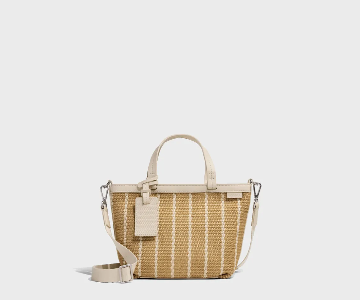 Mini Riviera Straw Tote in White Seagrass
