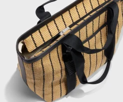 Riviera Straw Tote in Black Seagrass