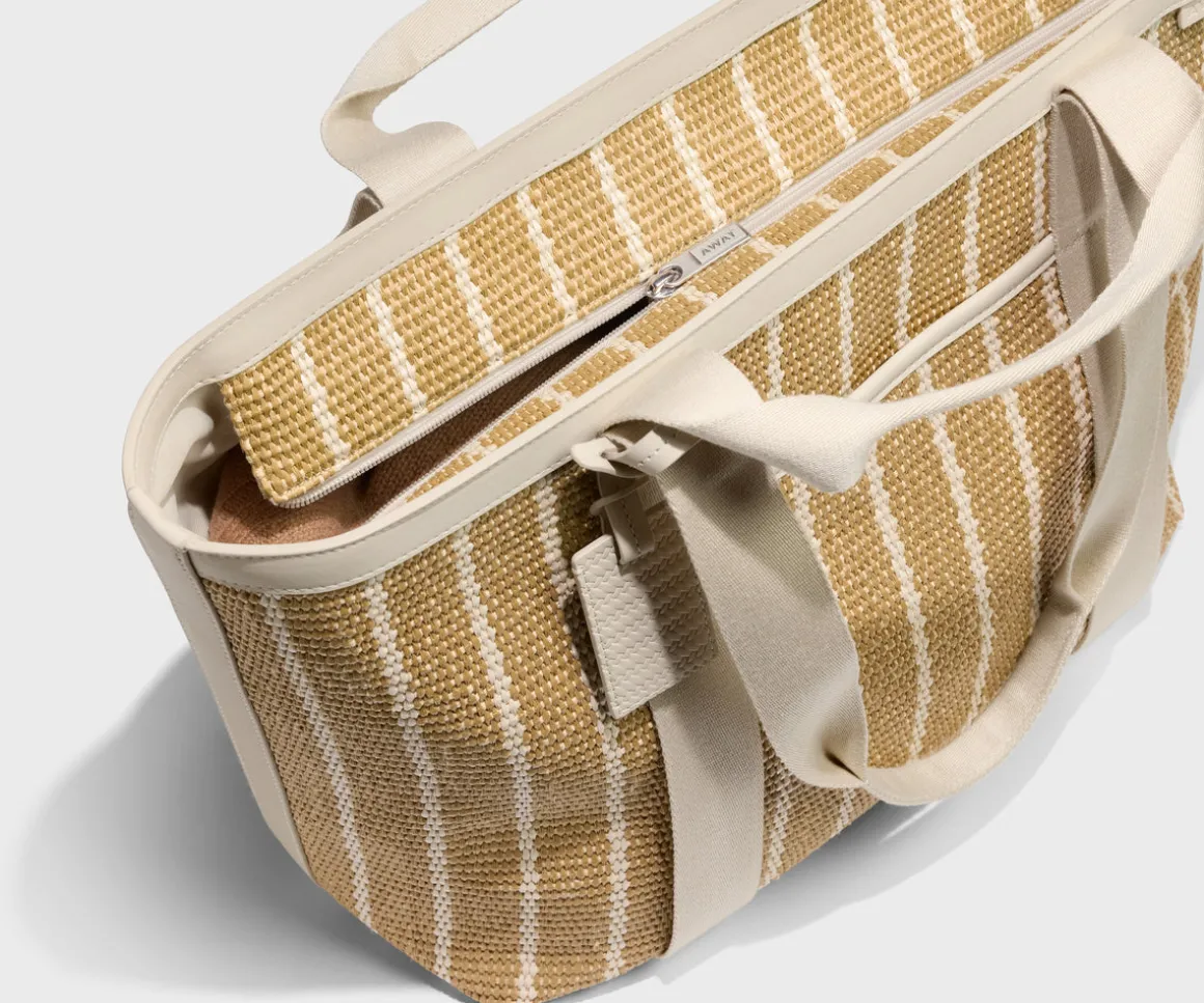 Riviera Straw Tote in White Seagrass