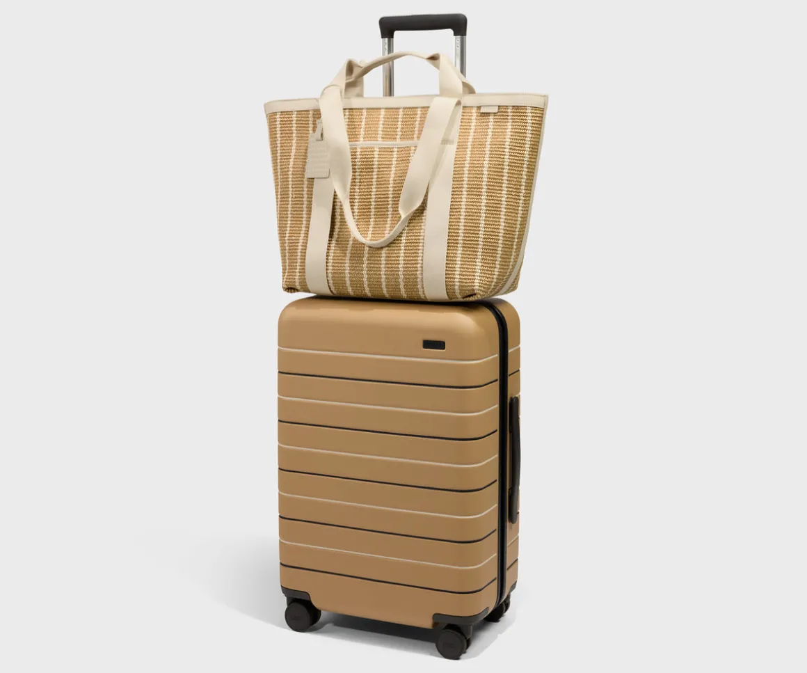 Riviera Straw Tote in White Seagrass