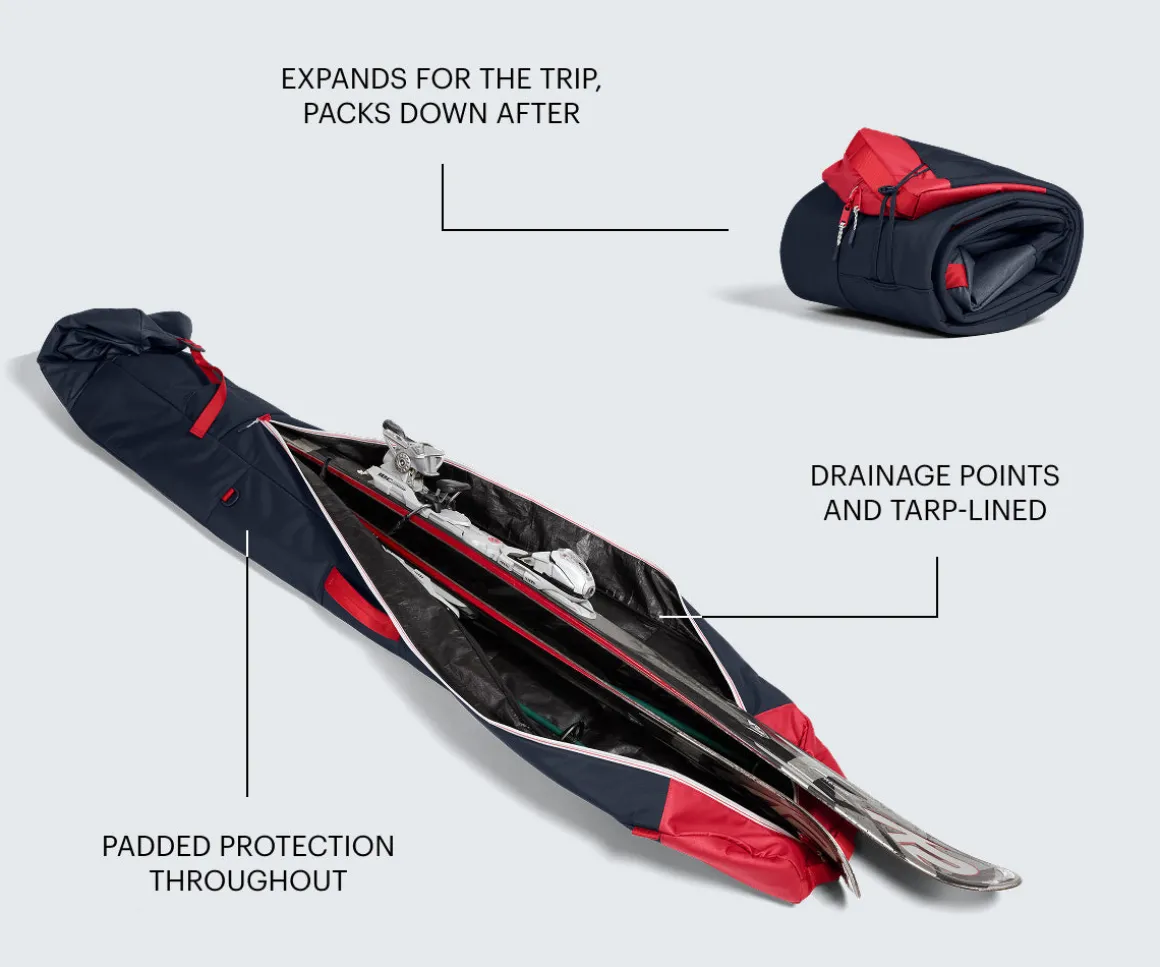 Roll-Top Ski Bag in Jet Black