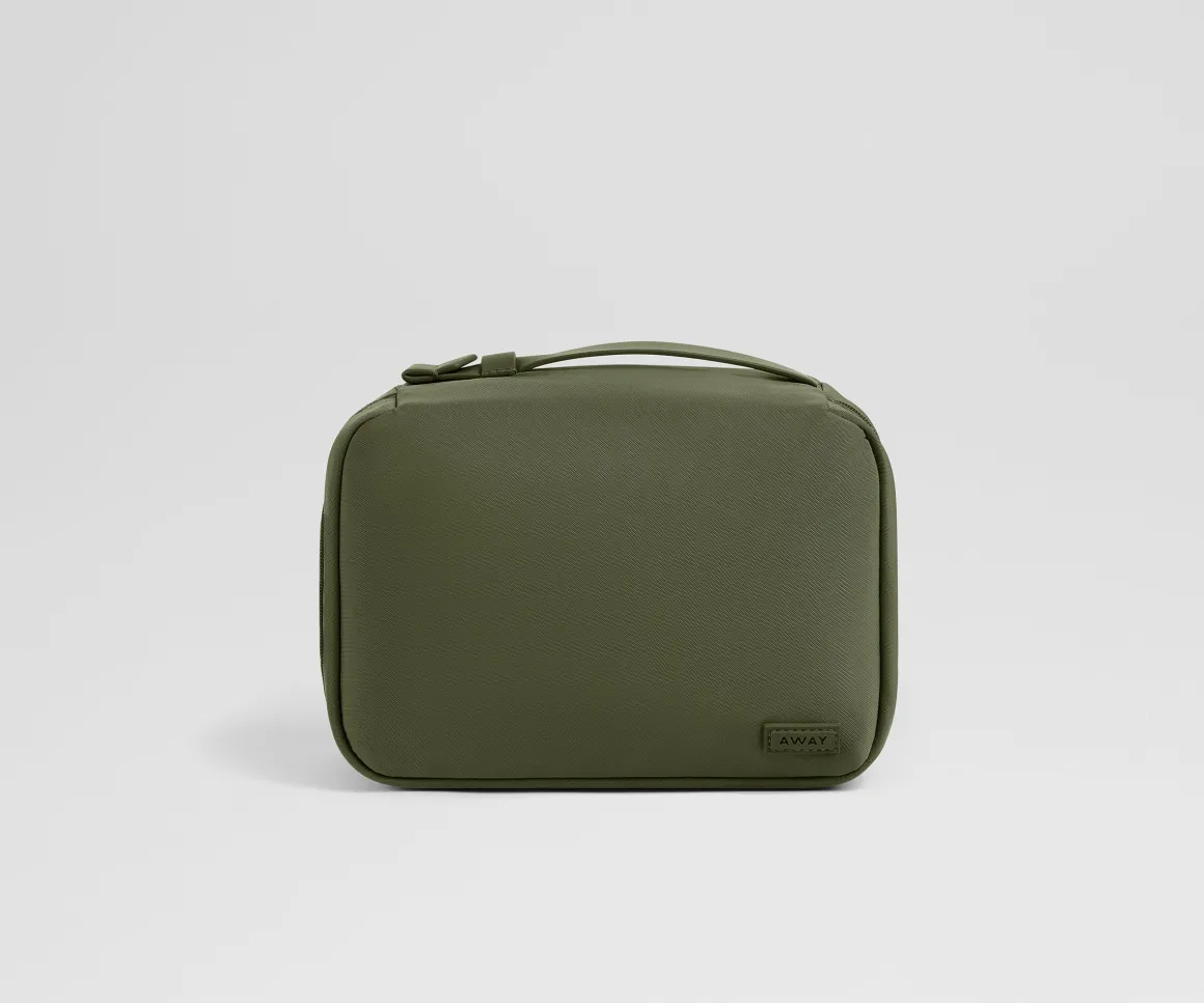 Small Toiletry Bag in Olive Green