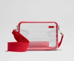 Stadium Bag in Clear/Cherry Red