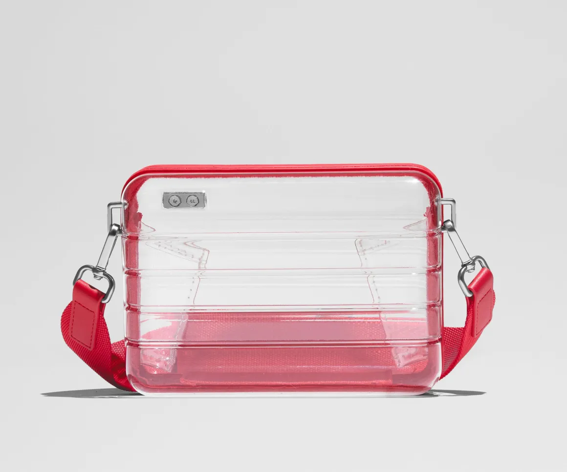 Stadium Bag in Clear/Cherry Red